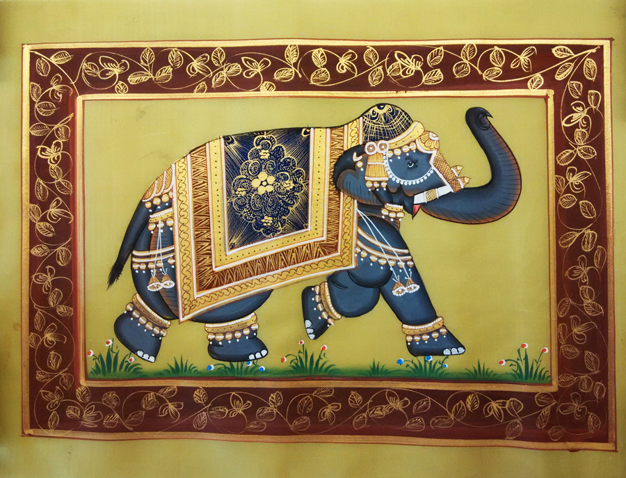 Картина в Индийском стиле слоник