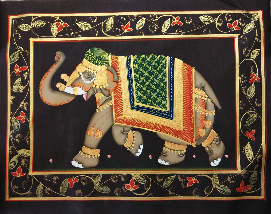 Картина в Индийском стиле слоник