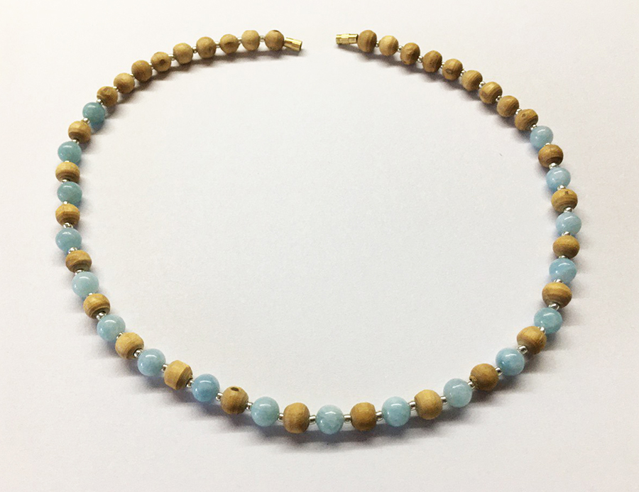 Намисто: туласі + аквамарин